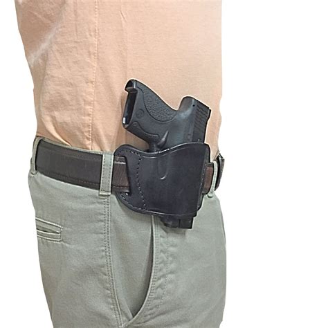 Black Leather Belt Slide Gun Holster fits Smith & Wesson M&P Shield 40 ...