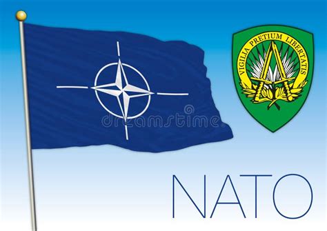 NATO, North Atlantic Treaty Organization Flag and Coat of Arms Stock Vector - Illustration of ...