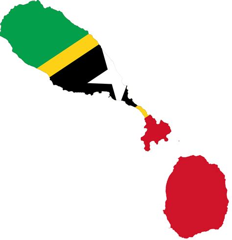 Flag map of Saint Kitts and Nevis | Symbol Hunt