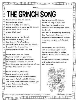 Listen to The Grinch Song and read the included lyrics with your ...