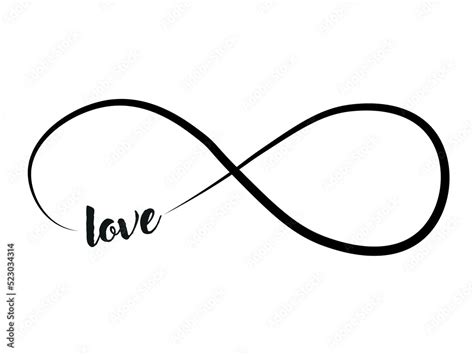 Infinity symbol. love. vector illustration. icon. line. text Stock ...