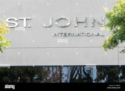 A logo sign outside of the headquarters of St. John Knits International Inc., in Irvine ...