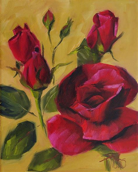 Twiggs Original Oil Paintings: Red Rose Keepsake