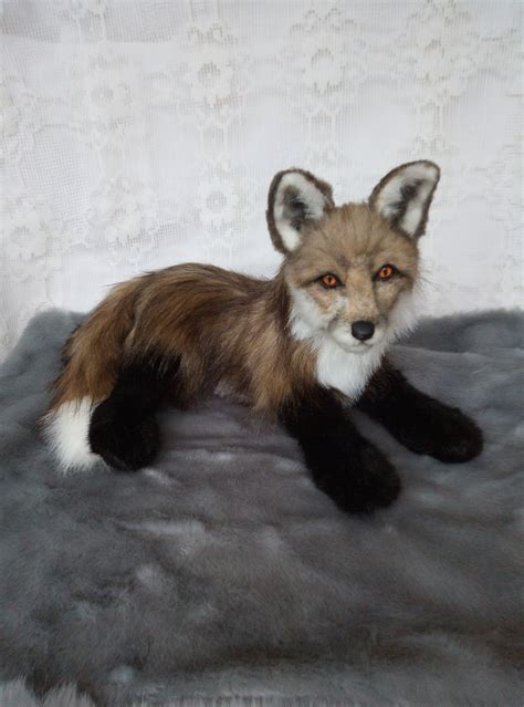 Realistic plush Fox animal portrait collectible toys for wild | Etsy