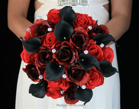 Ava Wedding Flower Package | Black wedding flowers, Red bouquet wedding, Red wedding flowers