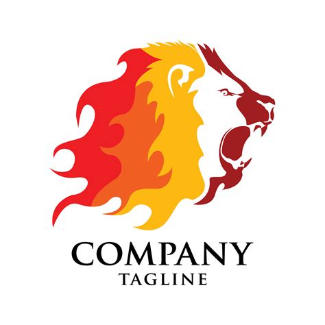 fire lion logo template, fire lion vector illustration, fire lion element vector illustration ...