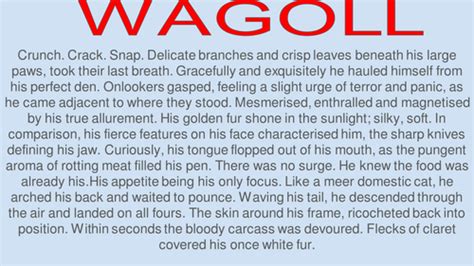 Descriptive Writing WAGOLL | Teaching Resources