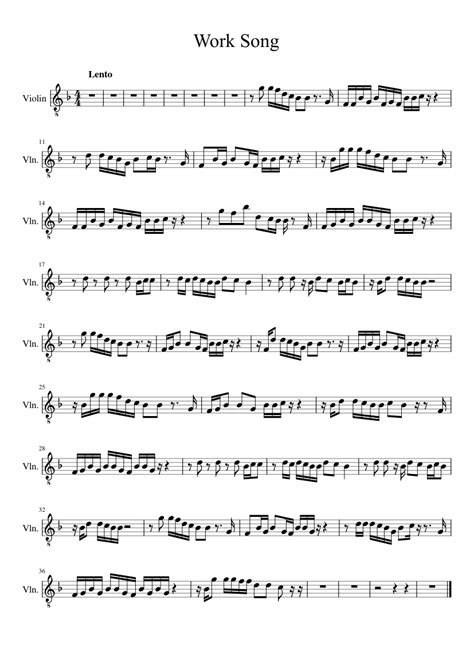 Work_Song_by_Hozier Sheet music for Violin (Solo) | Musescore.com