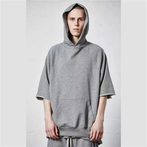 2018 new hip hop half sleeve hooded hoodies terry cloth warm Simple oversize couple fashion ...