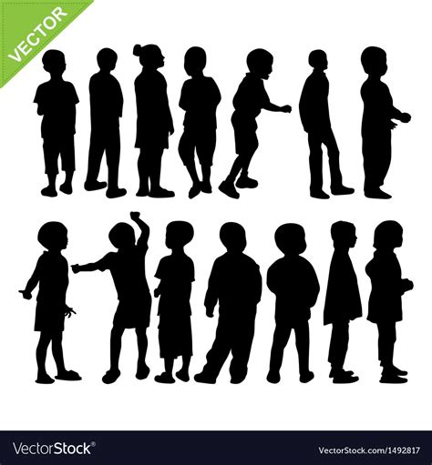 Kids silhouette Royalty Free Vector Image - VectorStock