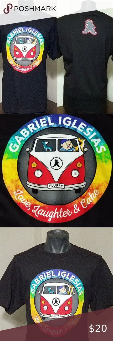 Gabriel Iglesias Large Black Tour Tee New LOVE LAUGHTER & CAKE Comedy T ...