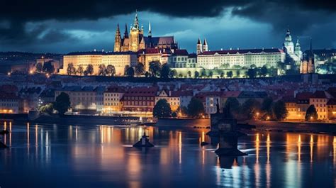 Premium AI Image | Night view of Prague Castle