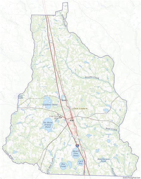 Map of Cook County, Georgia - Thong Thai Real