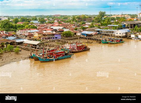 Kuala Kedah, Malaysia - Dec 7, 2017: Fishing boats at the docks on ...