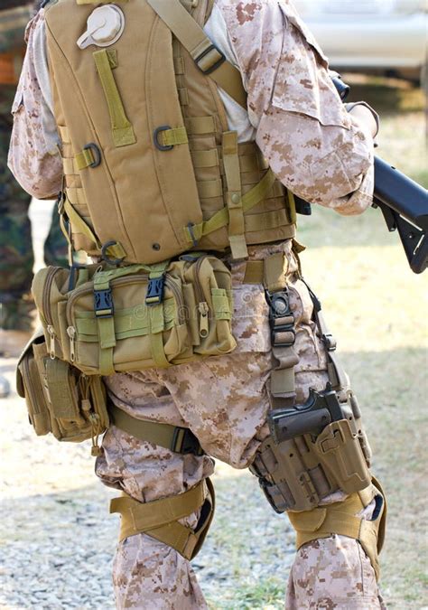 Back Side of a Soldier. stock photo. Image of armed, protection - 36269232