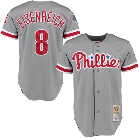 Men's Philadelphia Phillies 1993 Jim Eisenreich Mitchell & Ness Gray ...