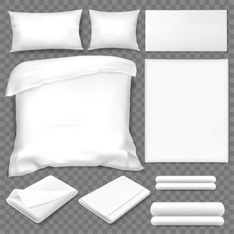 Free Vector | Top view of white linen or double sleeping set with ...