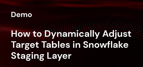 Passerelle | Video: How to Dynamically Adjust Target Tables in Snowflake Staging Layer