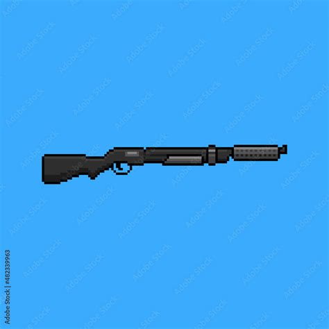 Shotgun pixel art Stock Vector | Adobe Stock