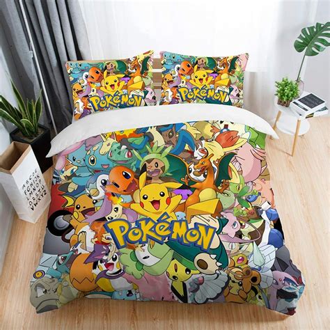 Pikachu Charmander Pokemon Bedding Custom Anime Bed Set - RobinPlaceFabrics