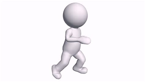 3D Cartoon Character Ran The Distance,comics People Run Away. Cg_01009 ...