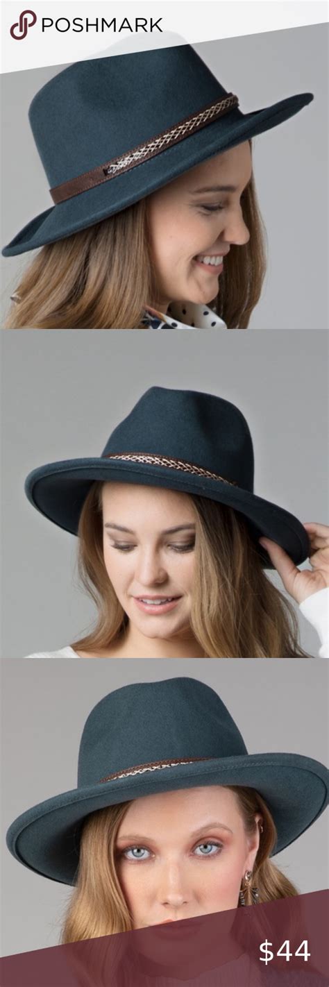 DOLLY Western style panana hat - TEAL GREY | Western fashion, Teal and grey, Leather design