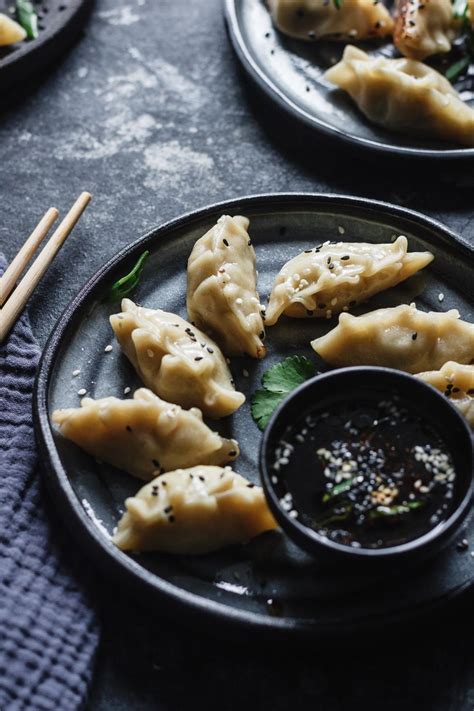 Pan-fried Brussels Sprout & Chicken Gyoza - Use Your Noodles