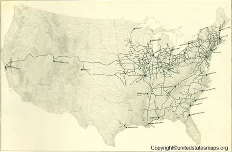 US Railroad Map 1870 | United States Railroad Map 1870