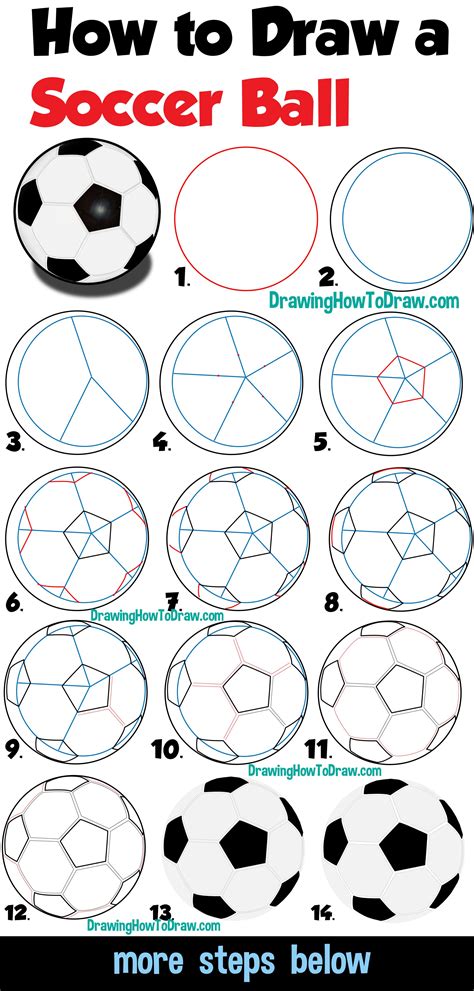 How to Draw a Soccer Ball Easy Step by Step Drawing Tutorial for ...