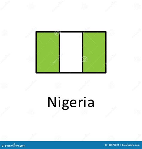 Bandera Nacional De Nigeria En Colores Simples Con Icono De Nombre ...