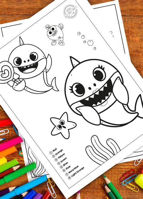 Free Baby Shark Color By Number Printables! Kids Activities Blog