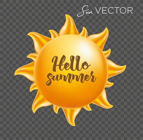 3D Realistic Summer Sun. Vector Illustration 27792622 Vector Art at Vecteezy