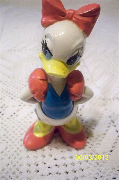 Vintage Walt Disney Daisy Duck Figurine Japan Daisy with hands