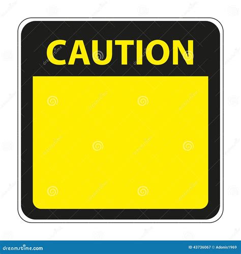 Yellow Caution Sign with Blank Space Stock Vector - Illustration of ...