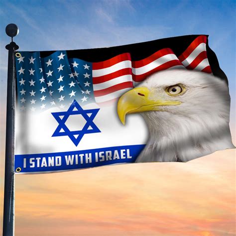 I Stand With Israel Flag Eagle American Flag We Stand With Israel Supp - Prideearth