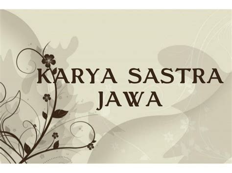 Karya Sastra Jawa