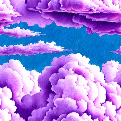 Intricate Detail Purple Cotton Candy Clouds Digital Graphic · Creative ...