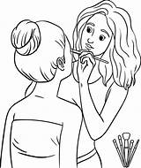Face Coloring Pages For Makeup sketch template
