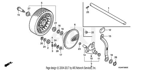 Honda HRR216 PDA LAWN MOWER, USA, VIN# MZCG-6000001 TO MZCG- 6299999 Parts Diagram for REAR ...