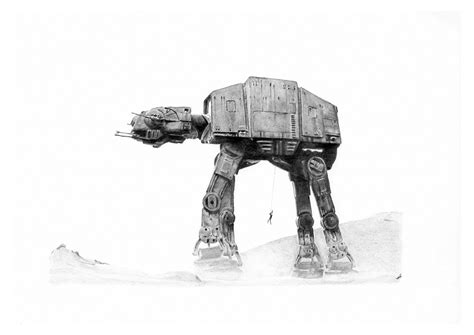 AT-AT WALKER Pencil Drawing - Etsy