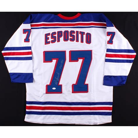 Phil Esposito Signed Rangers Jersey Inscribed "HOF 1984" (JSA COA ...