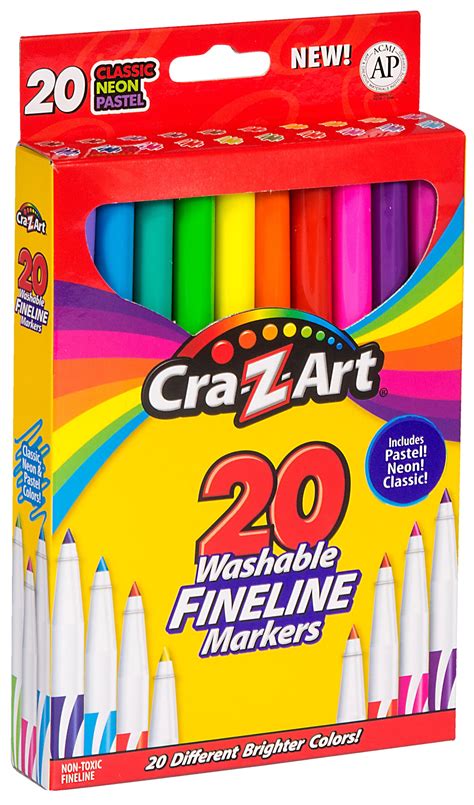 Cra-Z-Art Washable Fineline Markers, Classic - Neon - Pastel - Walmart.com