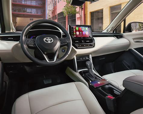 Front interior view of 2022 Corolla Cross XLE - Charlesglen Toyota