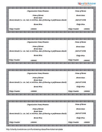 Free Printable Fundraiser Ticket Template - PRINTABLE TEMPLATES