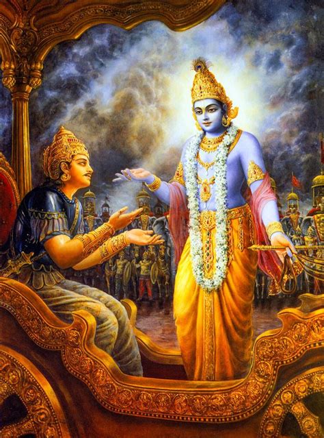 Krishna Instructs Bhagavad Gita to Arjuna