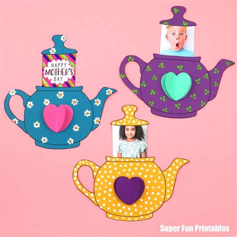 Mothers Day teapot card - The Craft Train