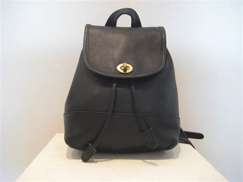 Coach Black Leather Backpack Purse