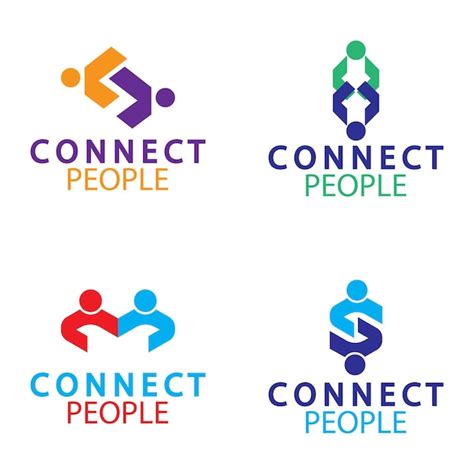 Premium Vector | People connect logo design template connection logo for business