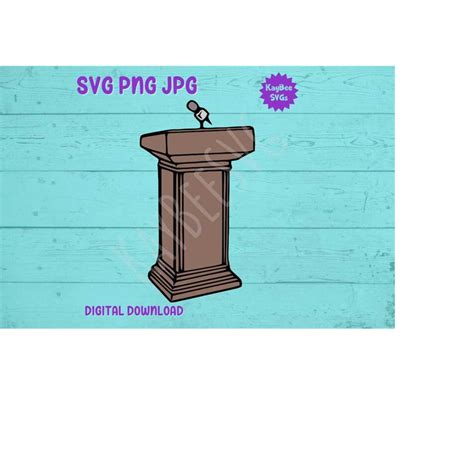 Podium Microphone Lectern SVG PNG JPG Clipart Digital Cut Fi - Inspire ...