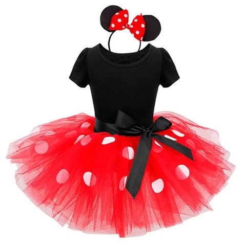 2017 Newest Kids Gift Minnie Mouse Party Dress Fancy Costume Cosplay Girls Minnie Dress+Headband ...